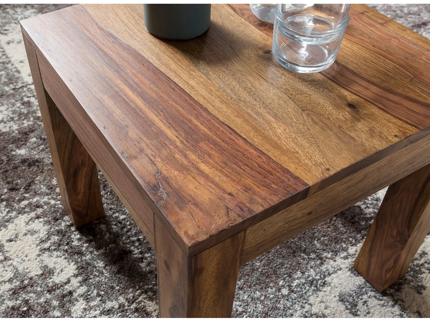 table basse en bois massif de sheesham 45 cm de large table de salon design brun foncé table