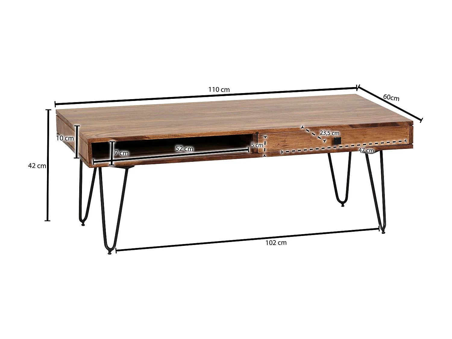 Gate39 - Bagli 120 x 60 Salontafel - Bruin