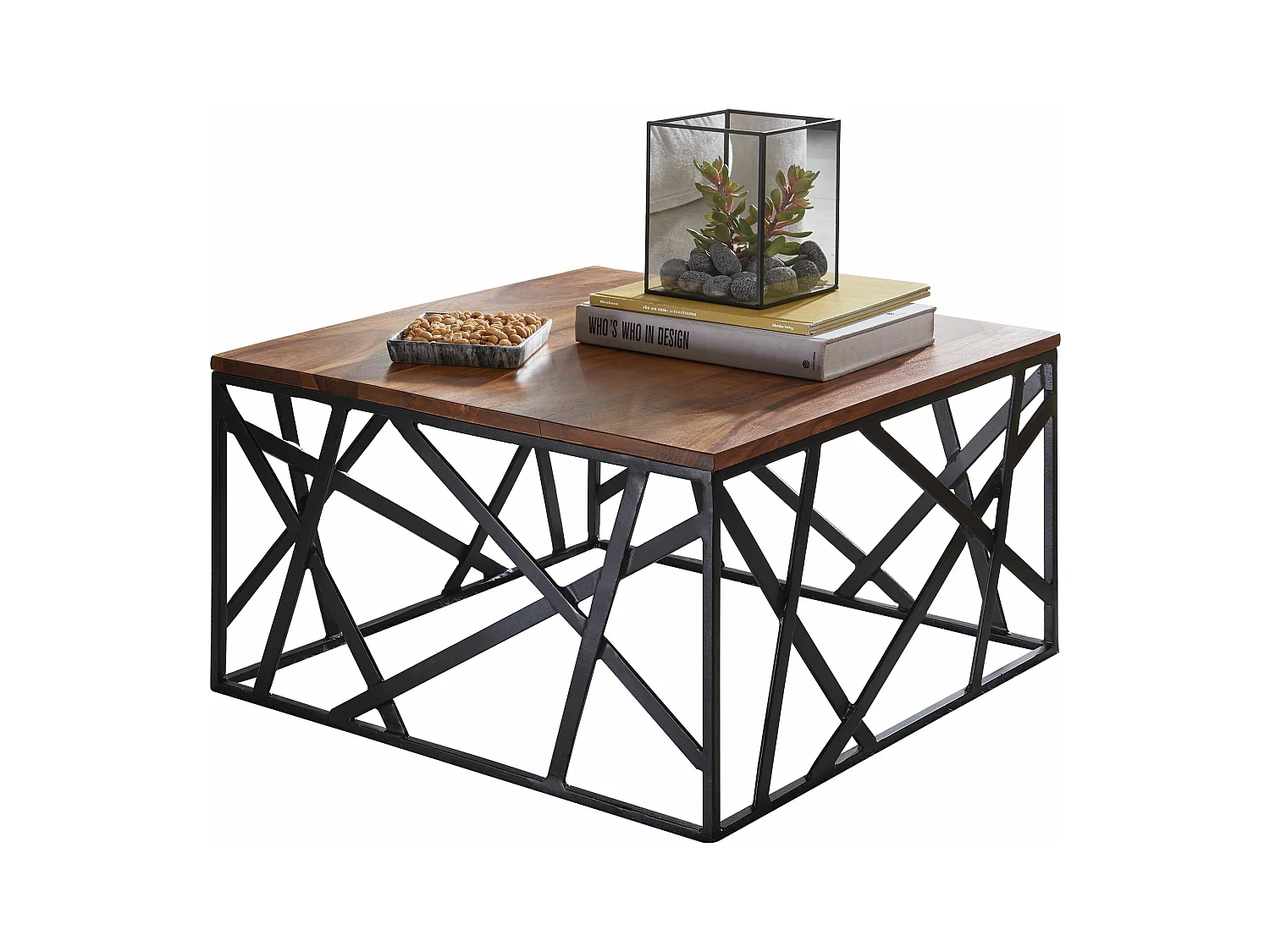 Table Basse En  Bekal 60X35X60 Cm Table De Canapé En Bois De Sheesham En Bois Massif