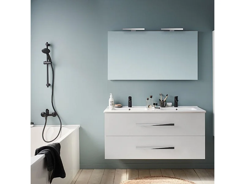 Meuble double vasque 120 cm JACOB DELAFON Ola UP blanc