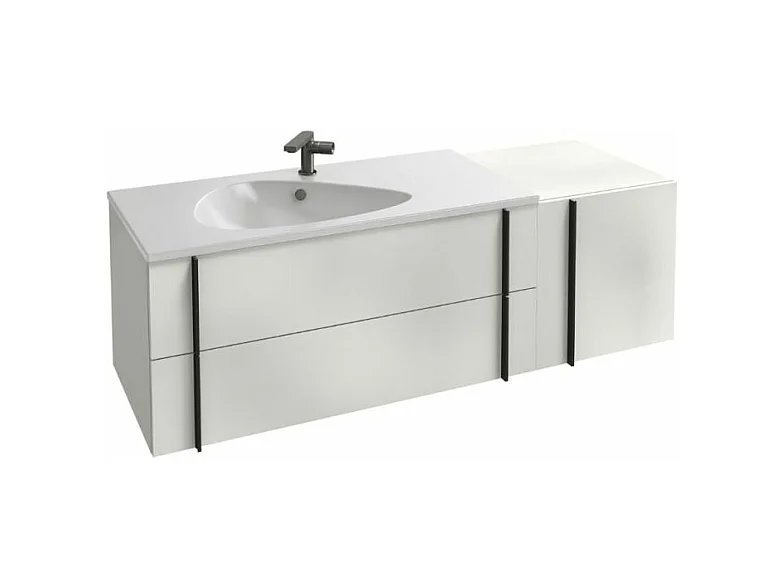 Meuble de salle de bain 145 cm JACOB DELAFON Nouvelle Vague avec rack blanc