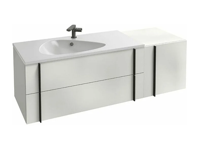 Meuble de salle de bain 145 cm JACOB DELAFON Nouvelle Vague avec rack blanc