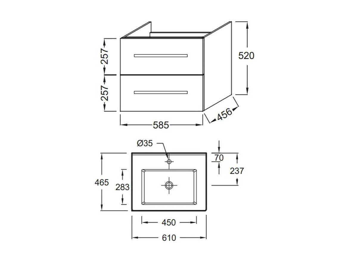 Pack meuble vasque 60 cm JACOB DELAFON Ola up chêne