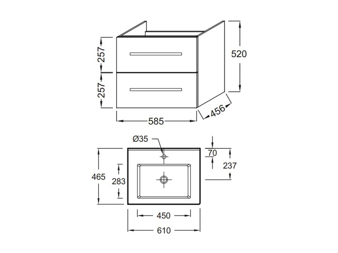 Pack meuble vasque 60 cm JACOB DELAFON Ola up chêne