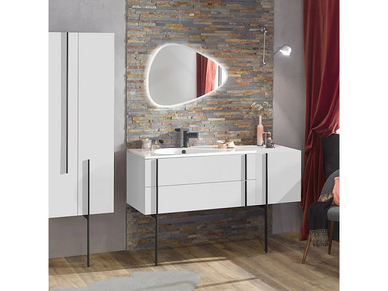 Meuble de salle de bain 120 cm JACOB DELAFON Nouvelle Vague blanc brillant