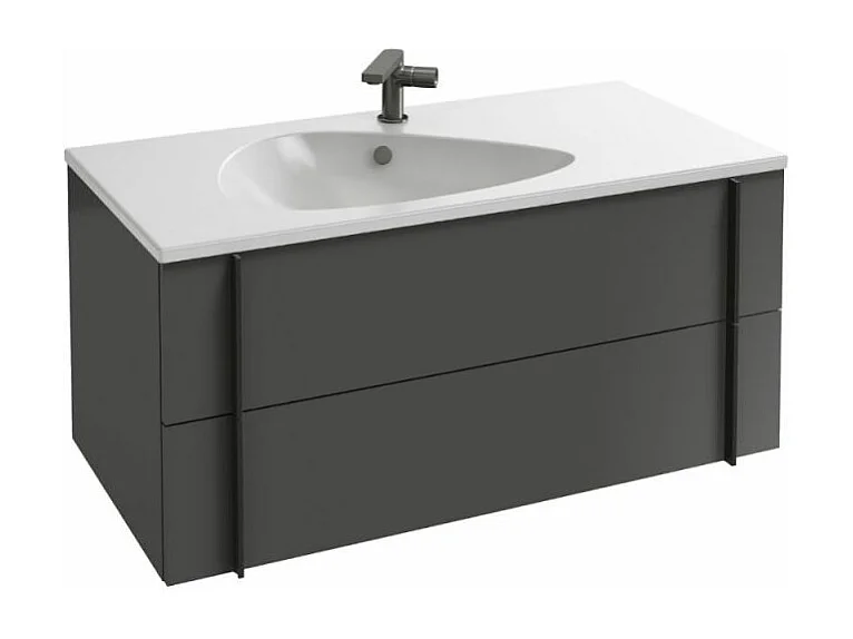 Meuble de salle de bain 100 cm JACOB DELAFON Nouvelle Vague gris brillant