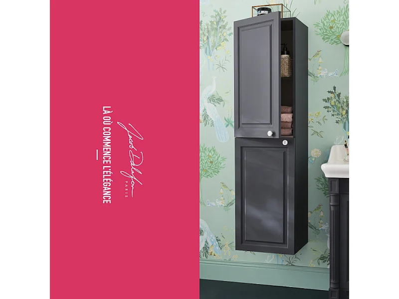 Pack meuble vasque JACOB DELAFON Cléo 1889 3 trous + colonne gauche + mélangeur poignée chromé