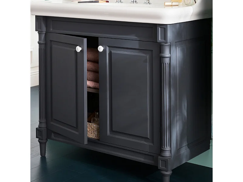 Pack meuble vasque JACOB DELAFON Cléo 1889 3 trous + colonne gauche + mélangeur poignée chromé