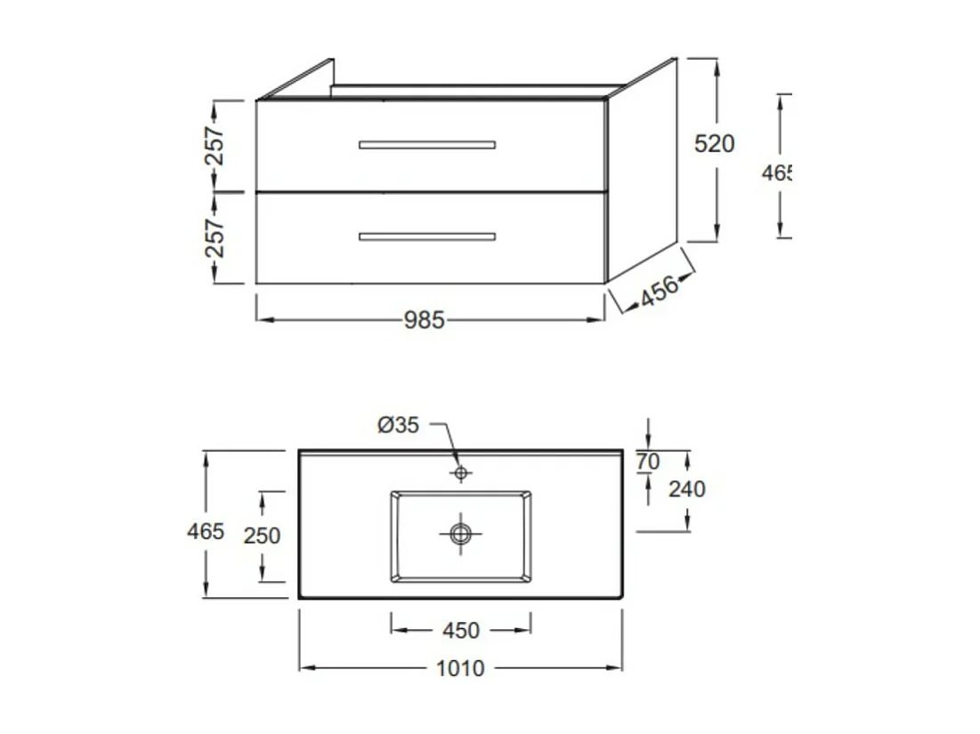 Meuble vasque 100 cm suspendu JACOB DELAFON Ola up chêne
