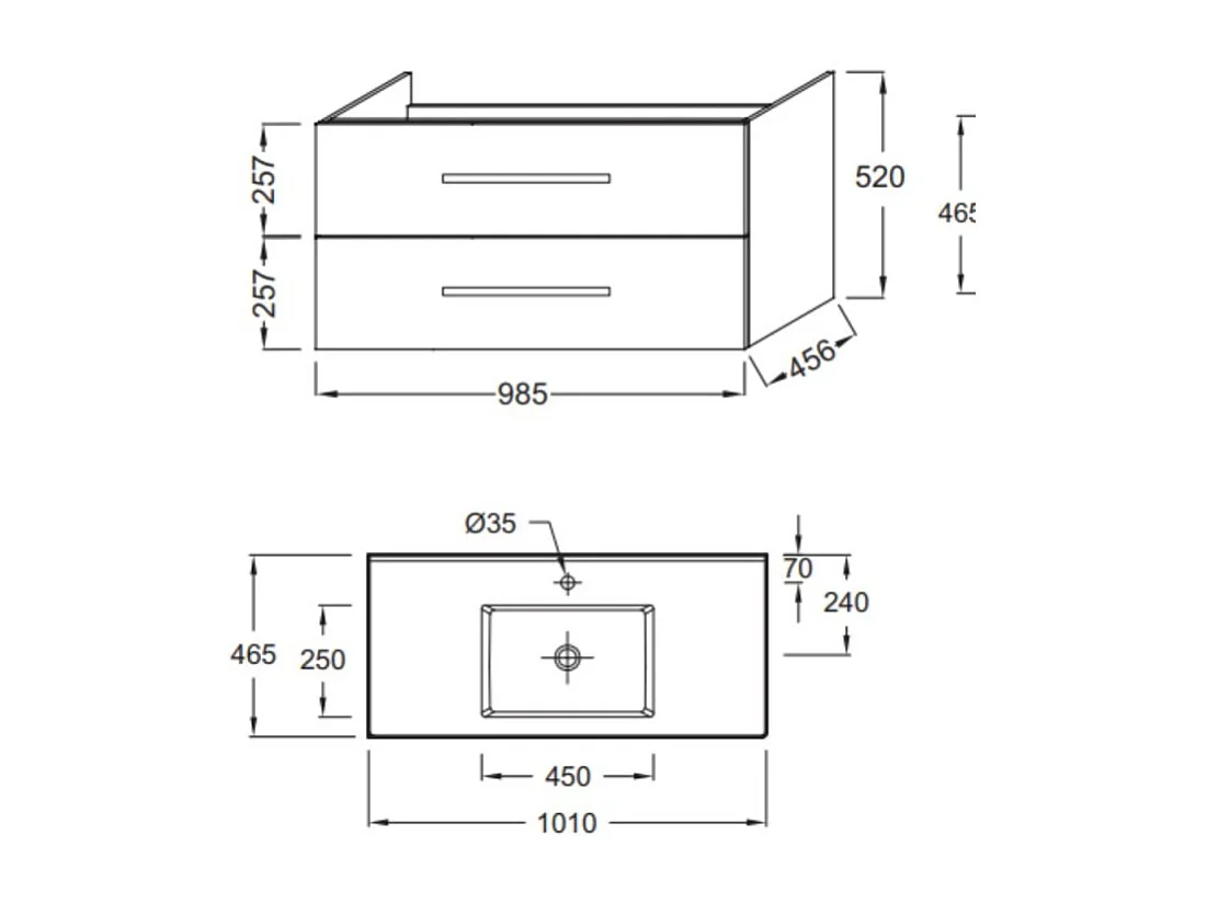 Meuble vasque 100 cm suspendu JACOB DELAFON Ola up chêne
