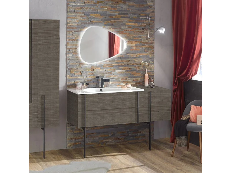 Meuble de salle de bain 80 cm JACOB DELAFON Nouvelle Vague chêne