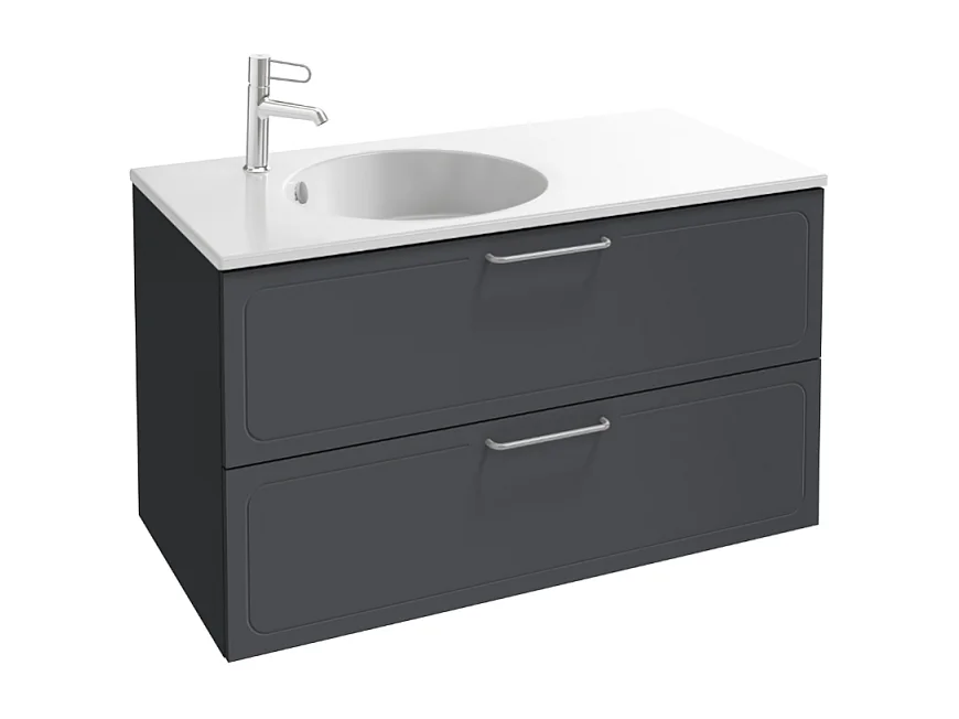 Meuble simple vasque 60 cm JACOB DELAFON Odéon Rive Gauche gris anthracite