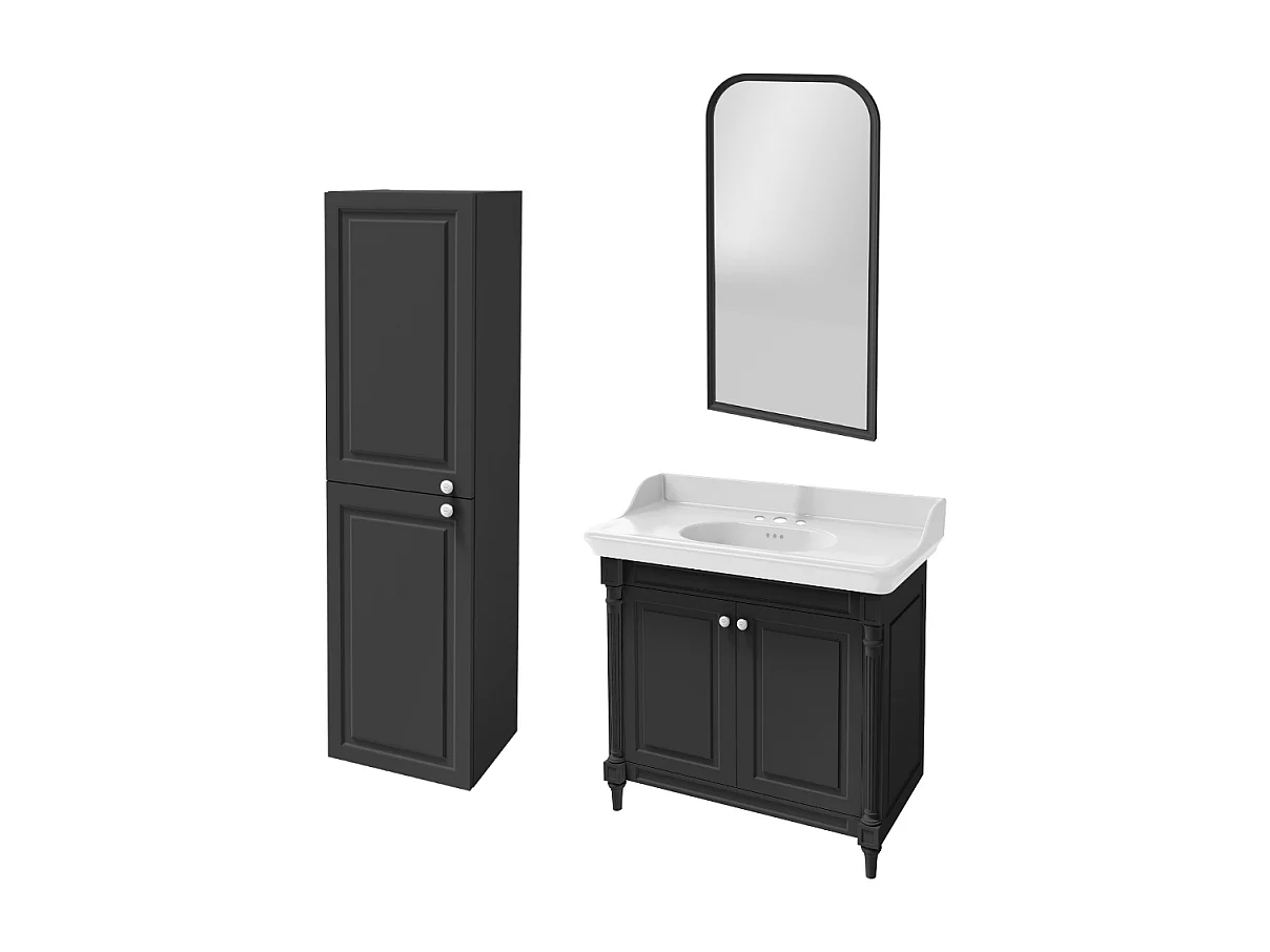 Pack meuble vasque JACOB DELAFON Cléo 1889 3 trous + miroir + colonne gauche