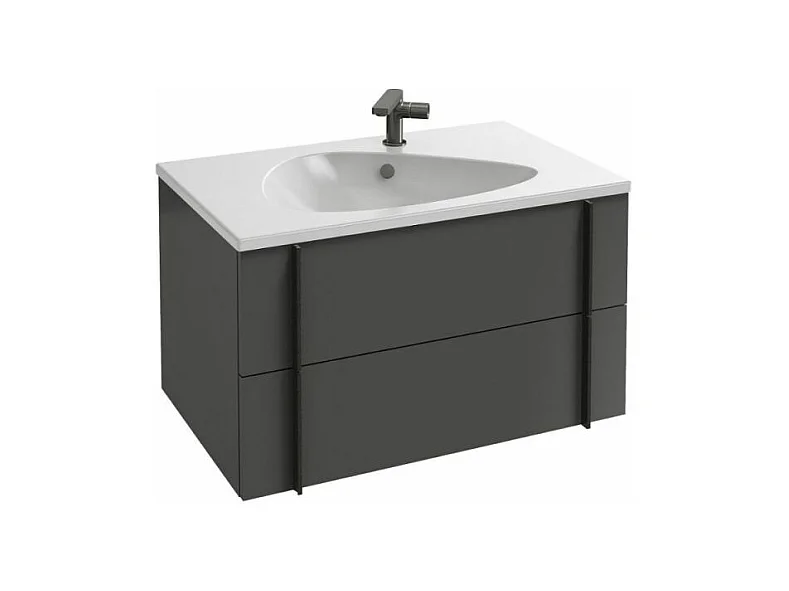Meuble de salle de bain 80 cm JACOB DELAFON Nouvelle Vague gris brillant