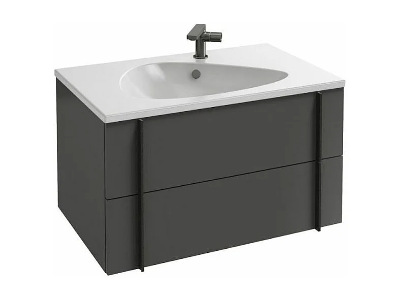 Meuble de salle de bain 80 cm JACOB DELAFON Nouvelle Vague gris brillant