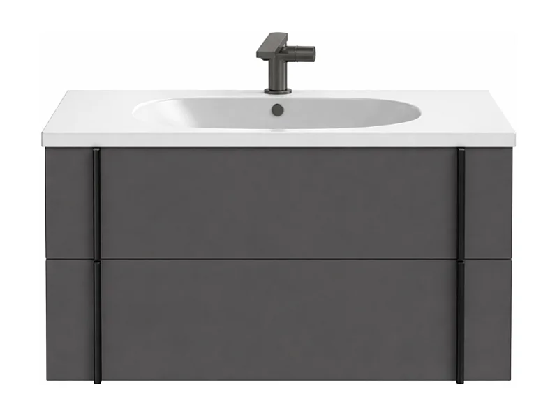 Meuble de salle de bain 80 cm JACOB DELAFON Nouvelle Vague gris brillant