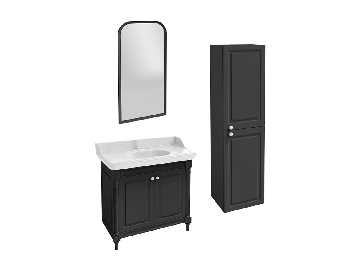 Pack meuble vasque JACOB DELAFON Cléo 1889 3 trous + miroir + colonne droite