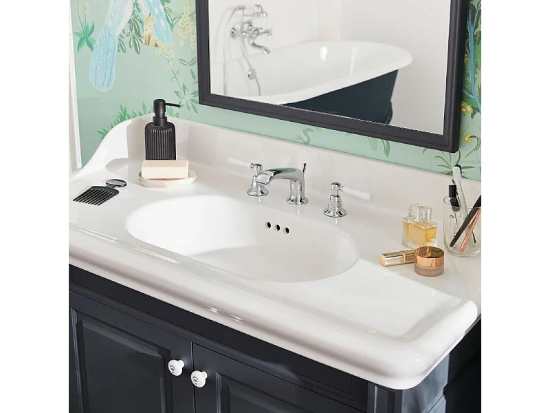 Pack meuble vasque JACOB DELAFON Cléo 1889 3 trous + miroir + colonne droite