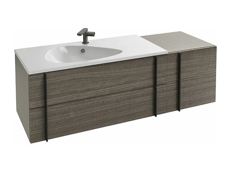 Meuble de salle de bain 145 cm JACOB DELAFON Nouvelle Vague avec rack chêne