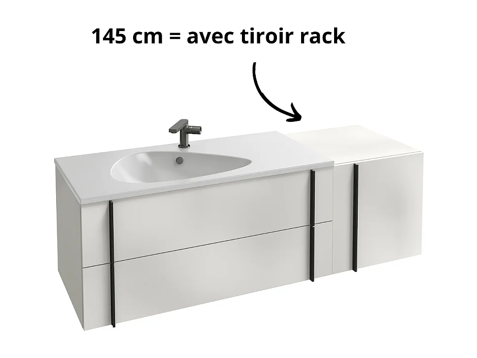 Meuble de salle de bain 145 cm JACOB DELAFON Nouvelle Vague avec rack chêne