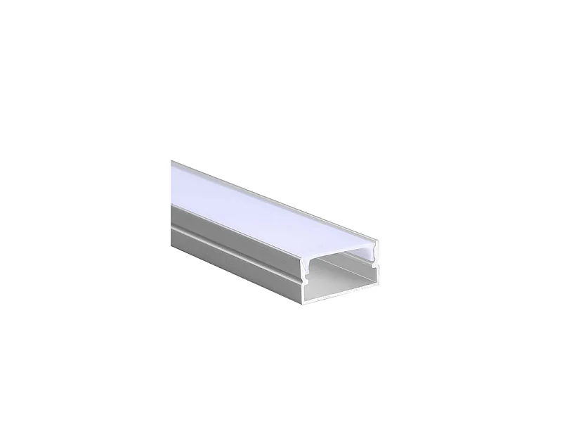 Zestaw liniowych profili aluminiowych do taśm LED 220 V z osłoną nieprzezroczystą - 2 m, 4 zaślepki i 4 uchwyty