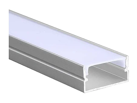 Kit Profilé Linéaire en Aluminium pour bande LED 220V avec couvercle opaque 2m, 4 capuchons et 4 supports