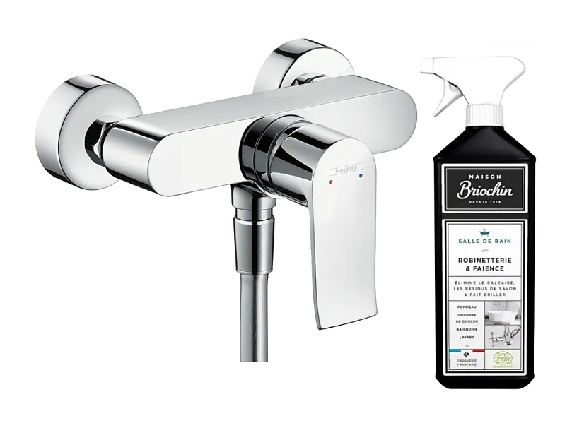 Mitigeur douche mécanique HANSGROHE Metris chromé + nettoyant Briochin