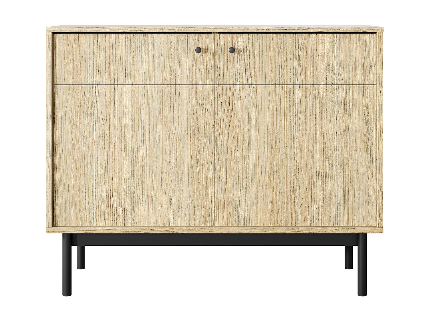 Buffet - 104 cm - 2 portes - chêne linéaire - JAPANDIES