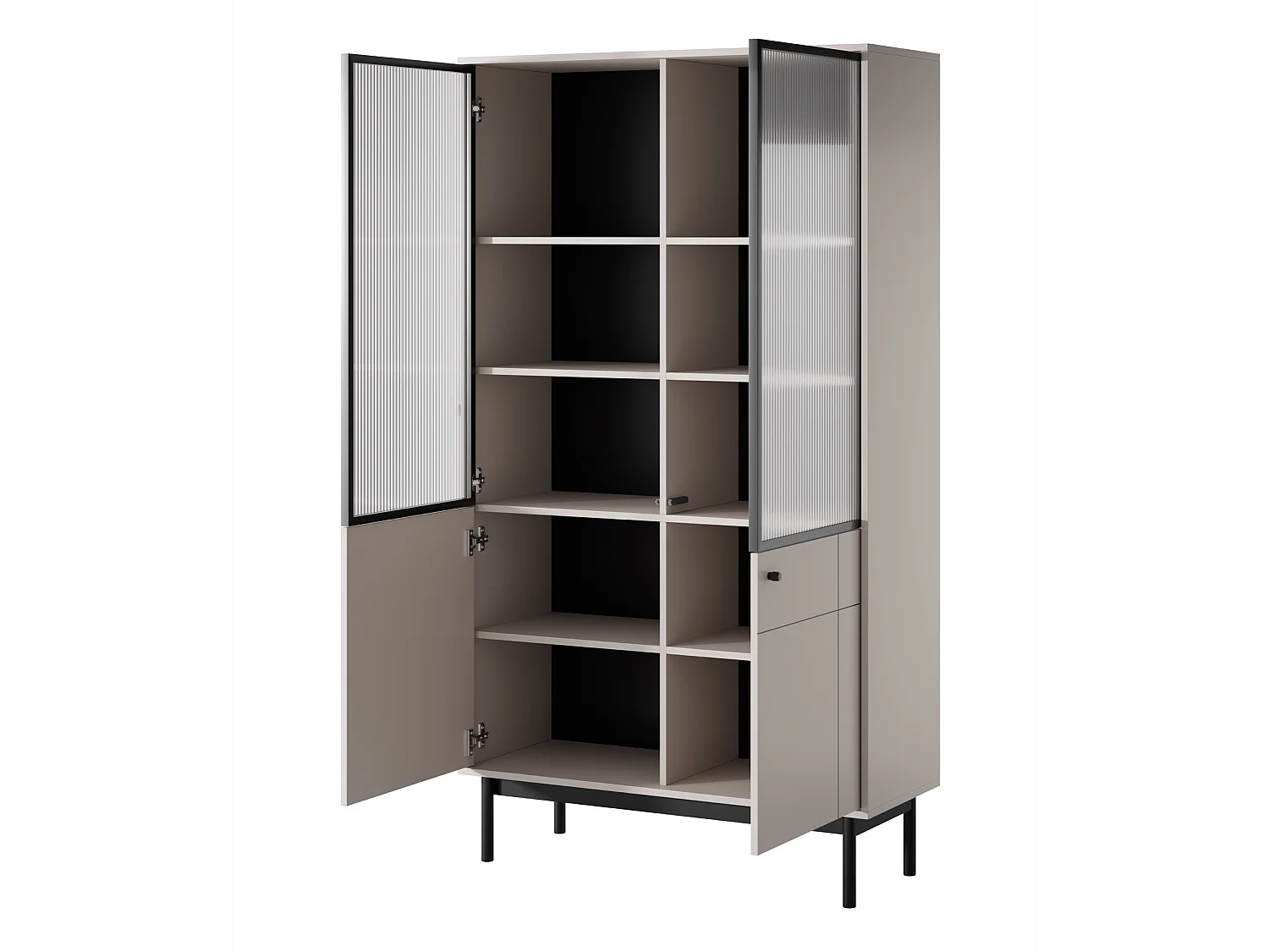 Vitrine - 4-türig - Greige - JAPANDIES