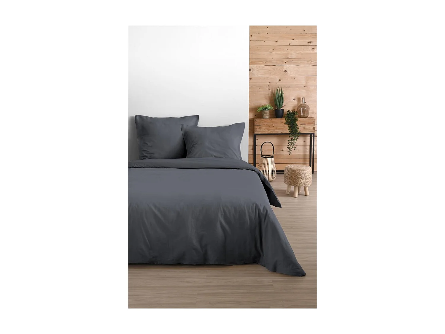 Housse de couette 200 x 200 cm uni Ardoise