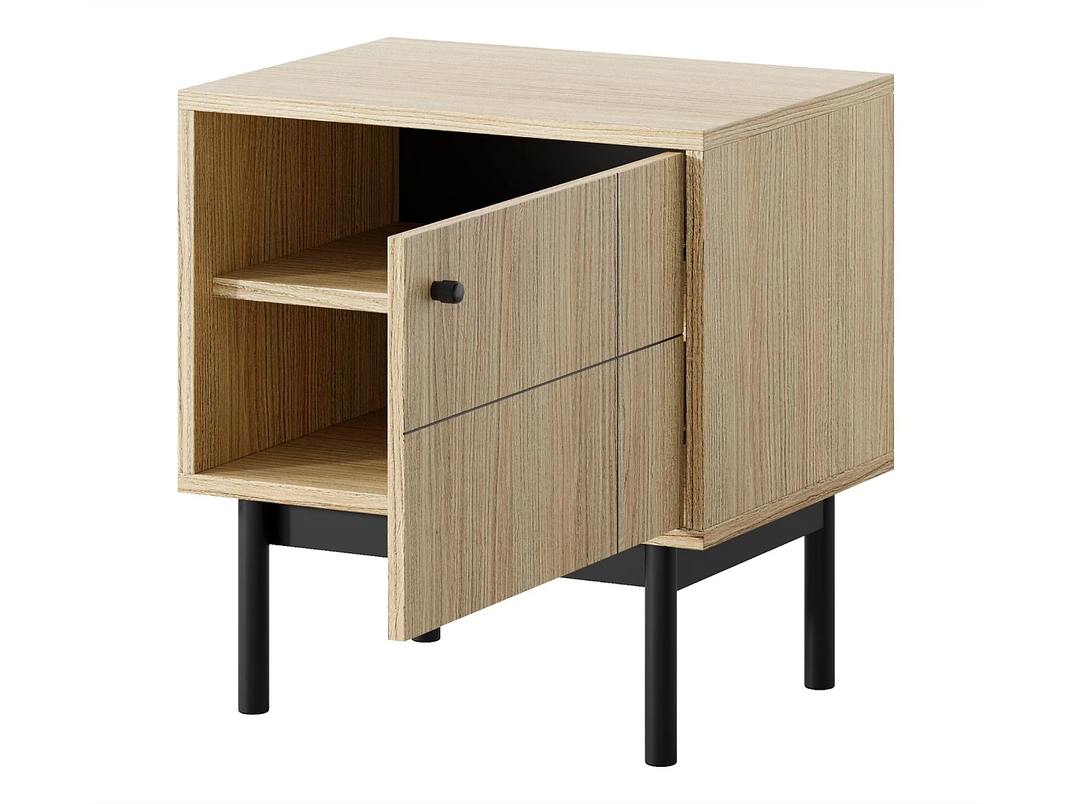 Table de chevet - 54 cm - aspect chêne - JAPANDIES
