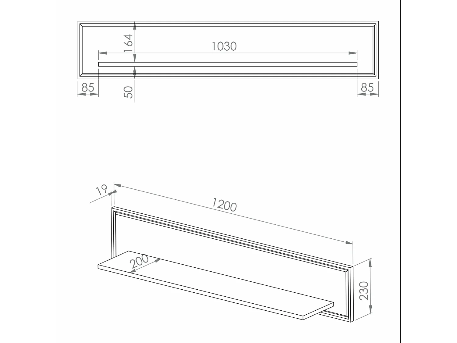 Wandplank - wit - 120 cm - DARRBY