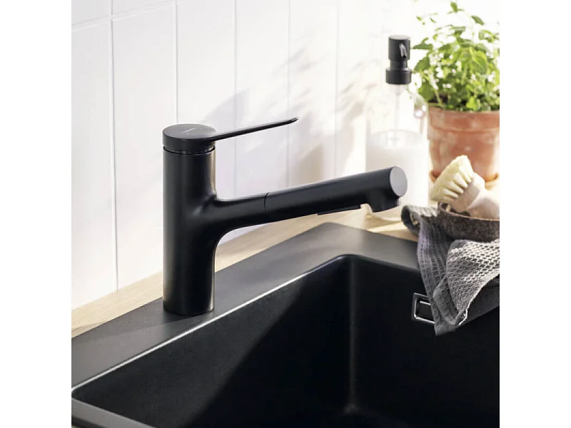 Grifo de cocina con ducha HANSGROHE Zesis M33 150 sBox 2 chorros negro mate