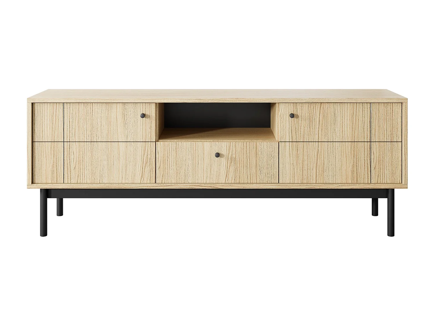 TV-Lowboard - Eichenholzoptik - 2-türig mit Schublade - 153 cm - JAPANDIES