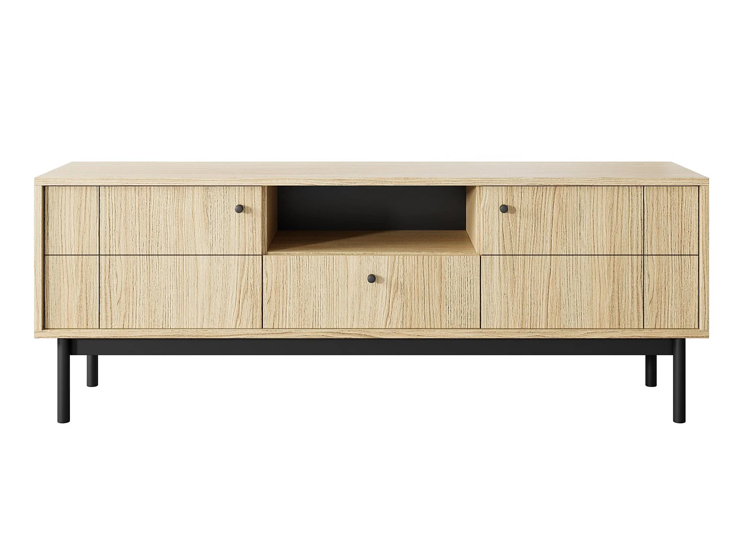 TV-Lowboard - Eichenholzoptik - 2-türig mit Schublade - 153 cm - JAPANDIES