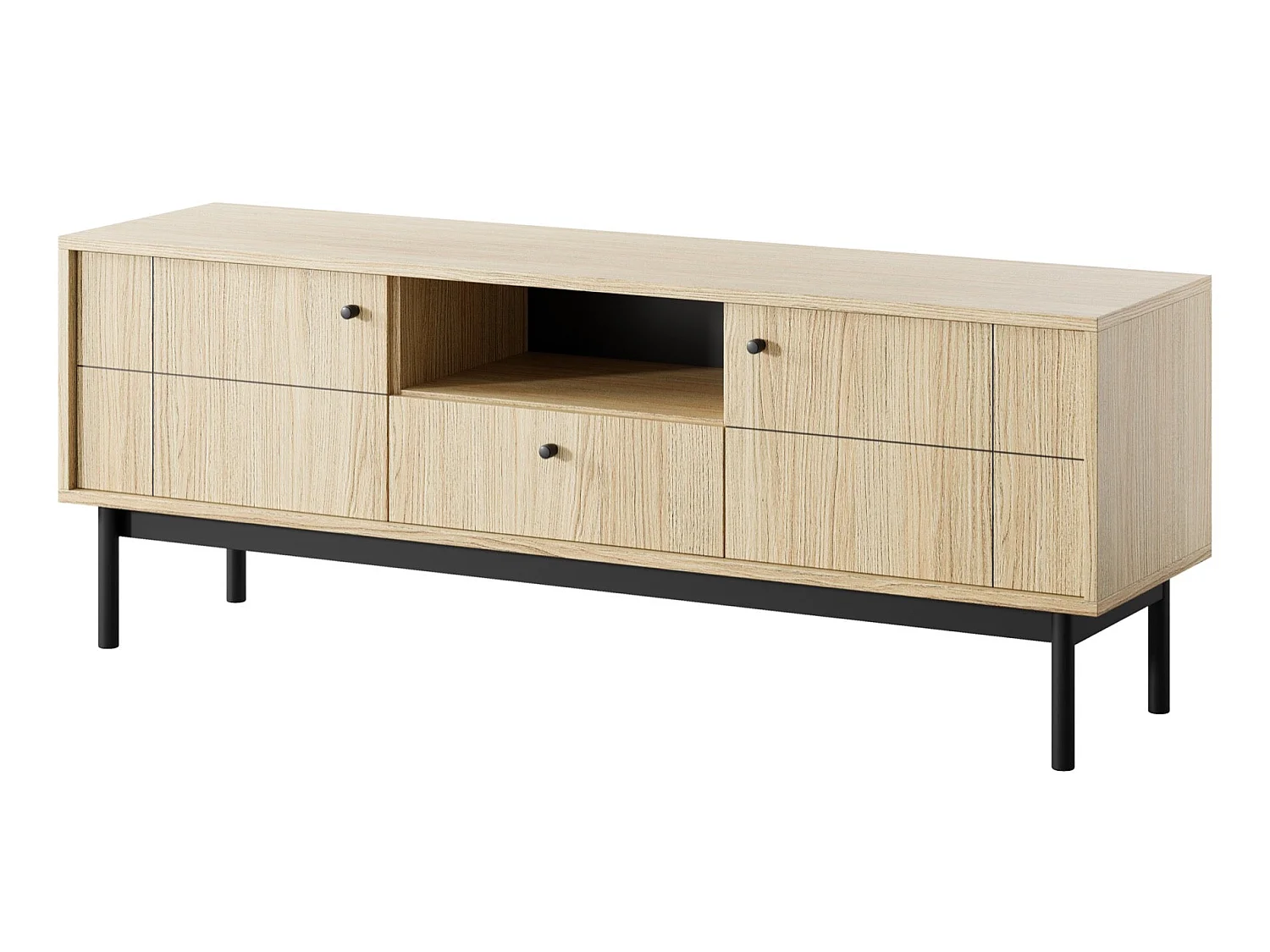 TV-Lowboard - Eichenholzoptik - 2-türig mit Schublade - 153 cm - JAPANDIES