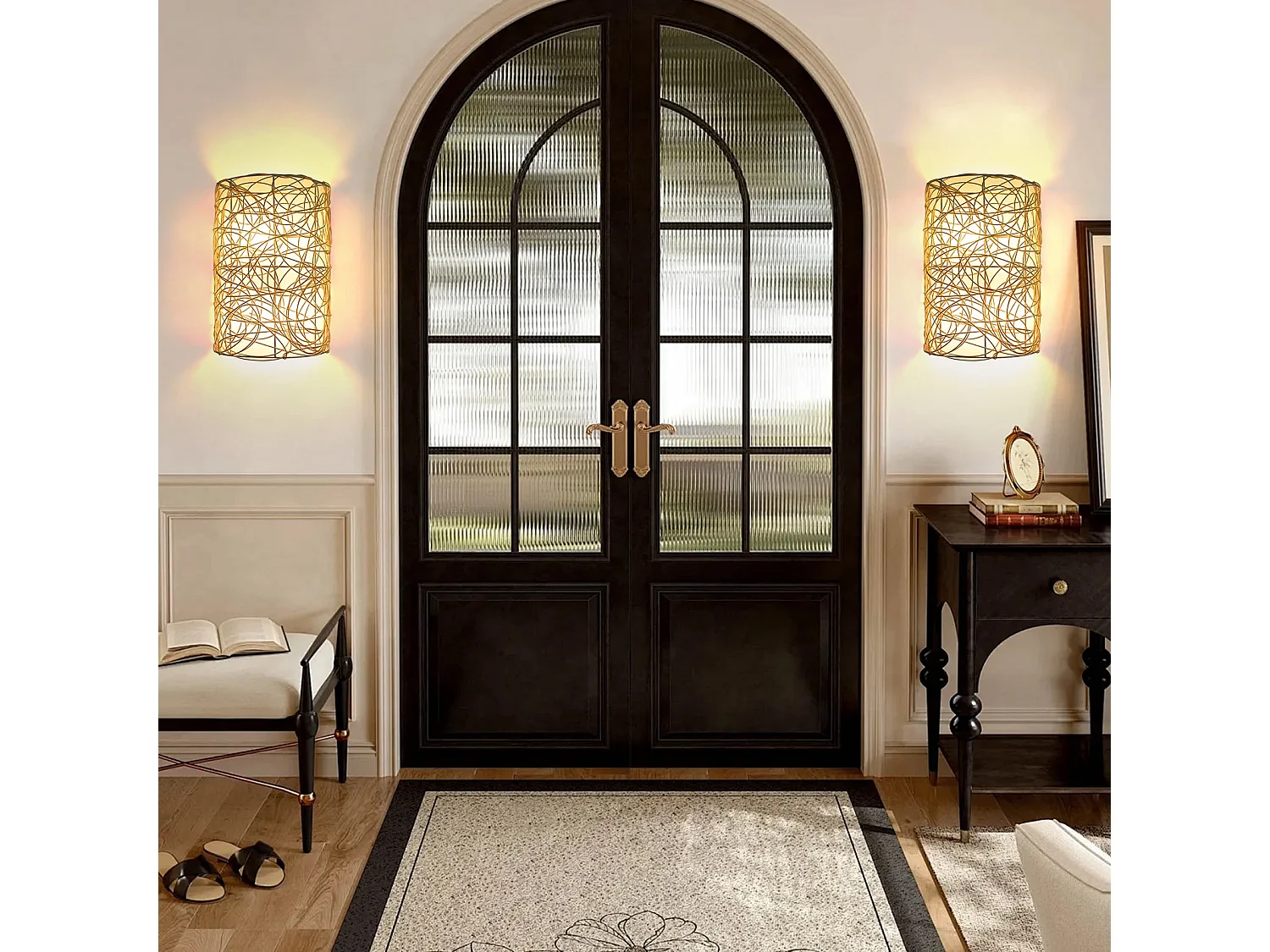 Applique en rotin d23cm x h40 cm