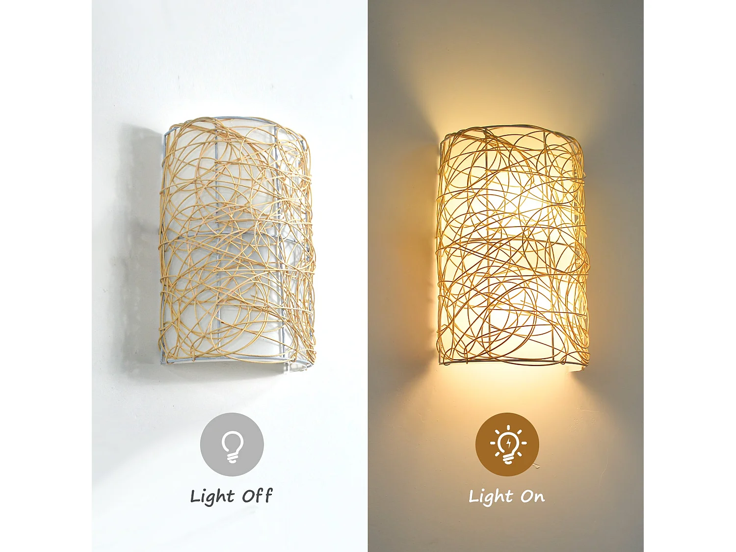 Applique en rotin d23cm x h40 cm