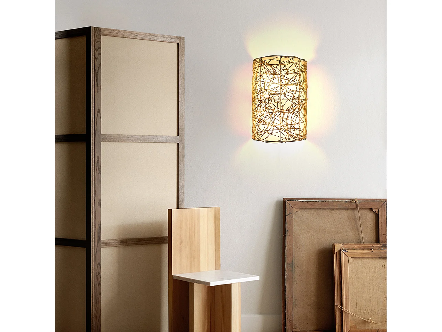 Applique en rotin d23cm x h40 cm