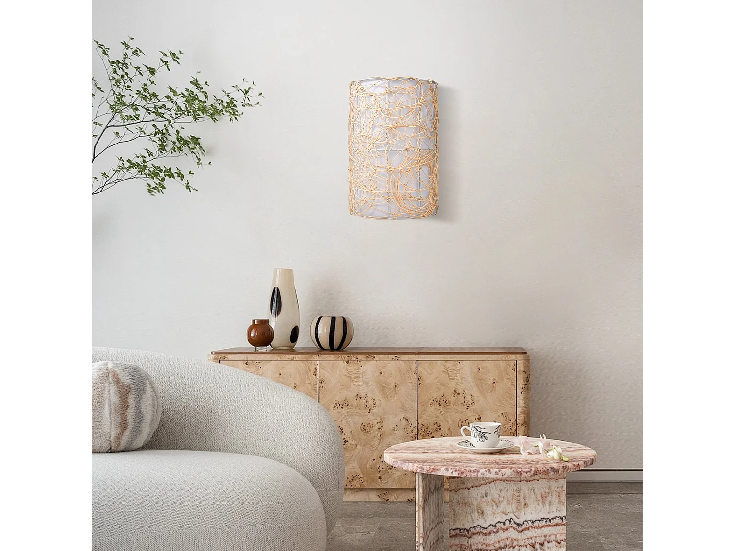 Applique en rotin d23cm x h40 cm