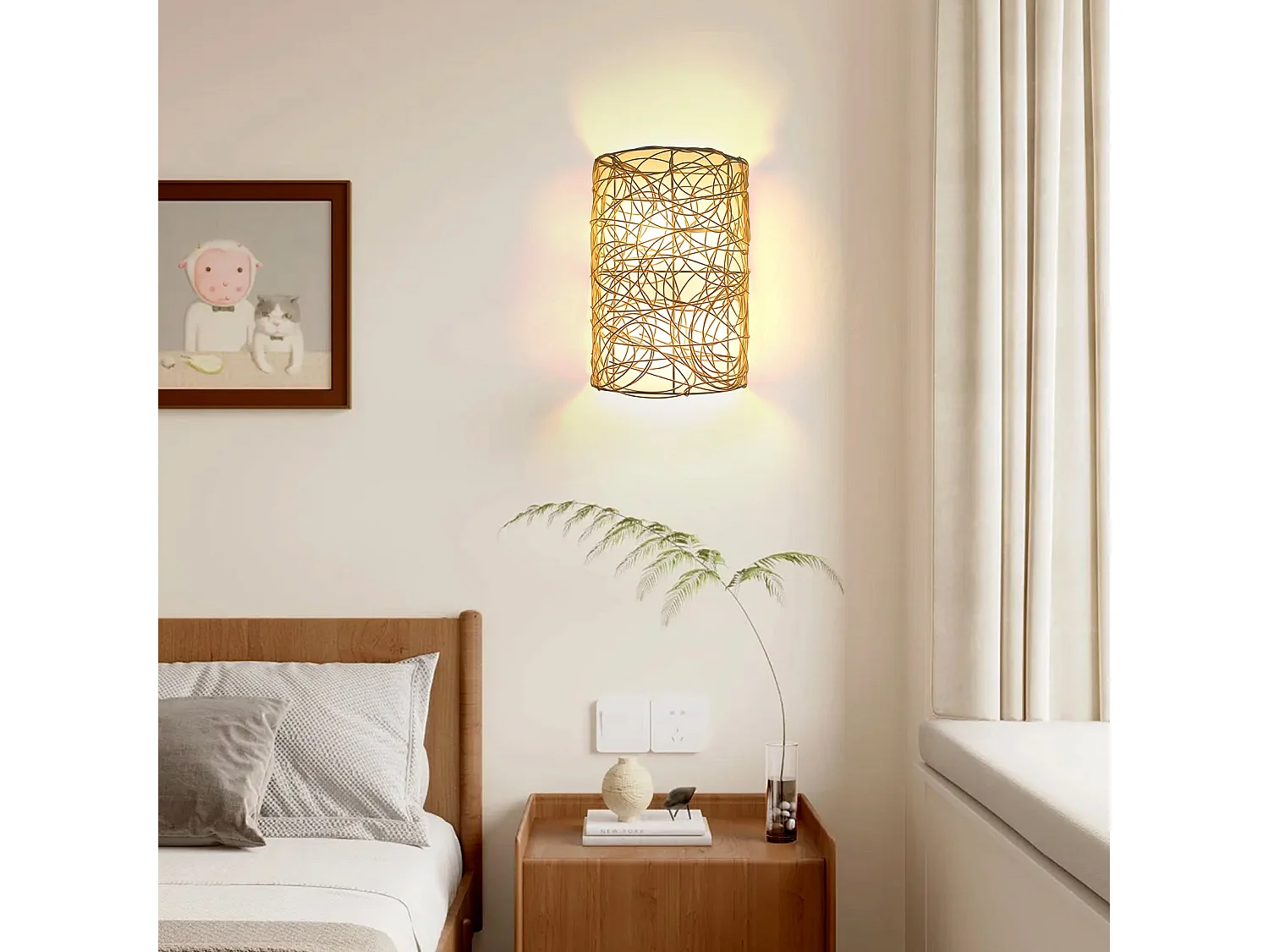 Applique en rotin d23cm x h40 cm