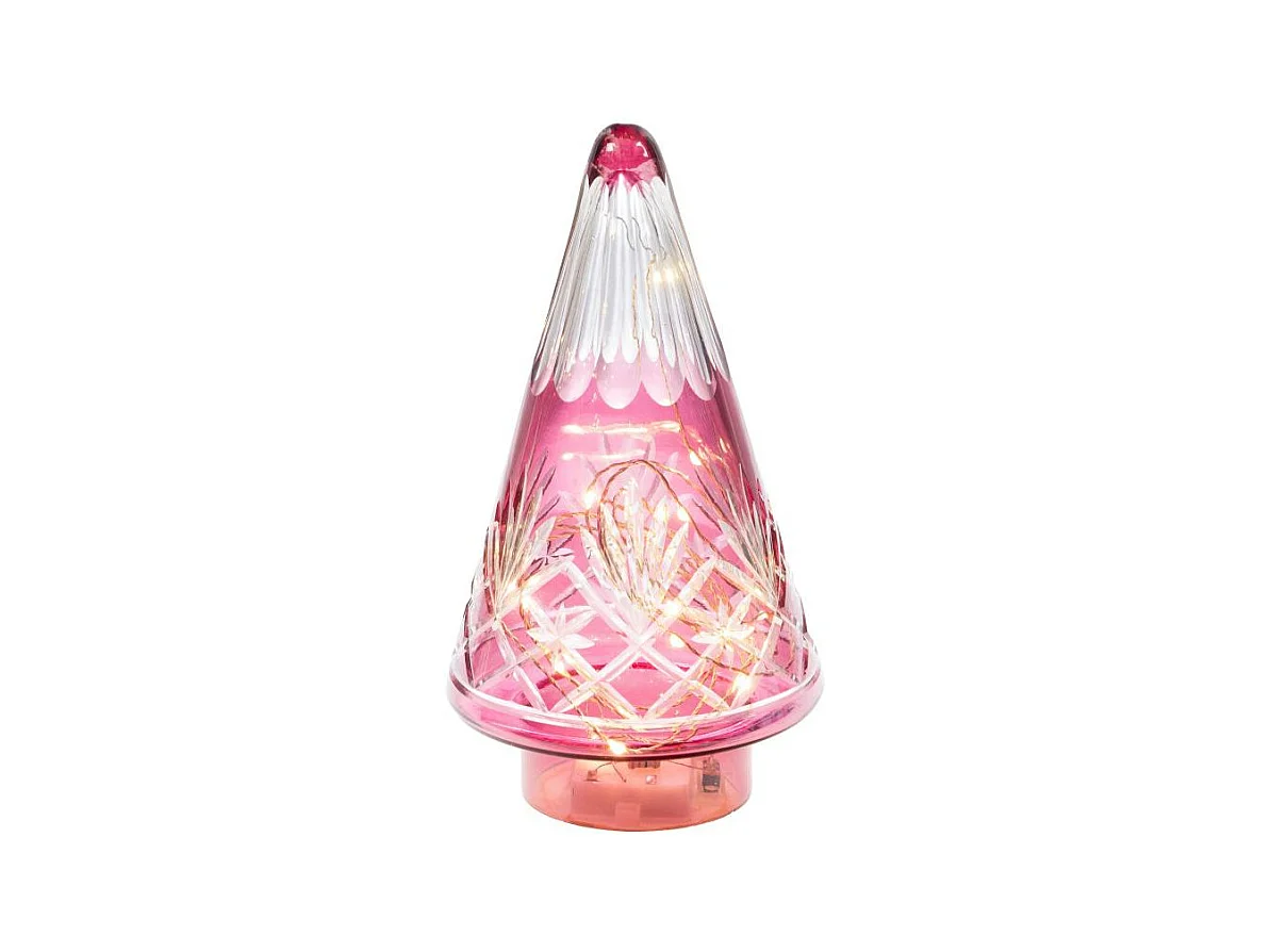 Sapin de Noël Led rose 24 cm