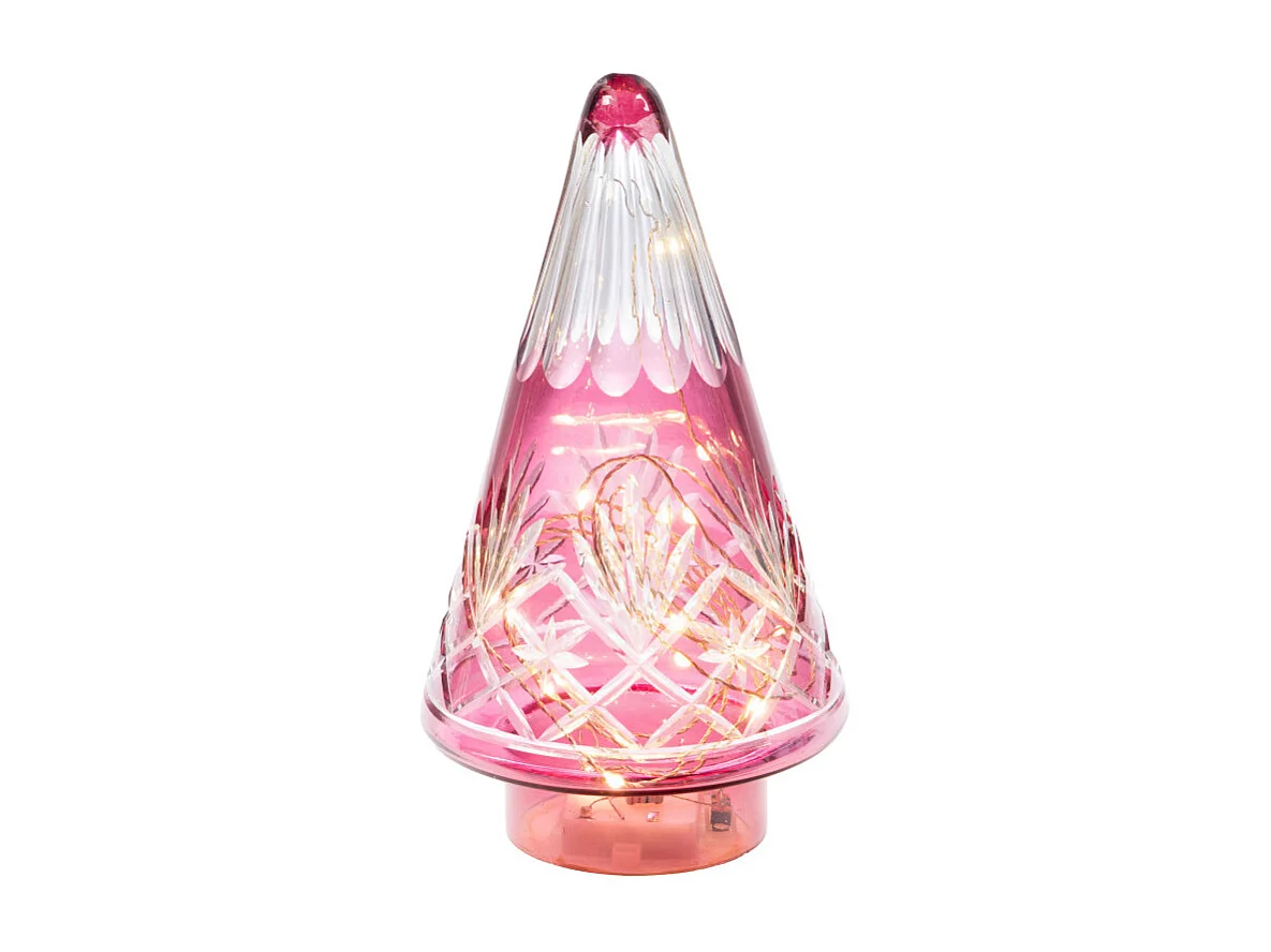 Sapin de Noël Led rose 24 cm