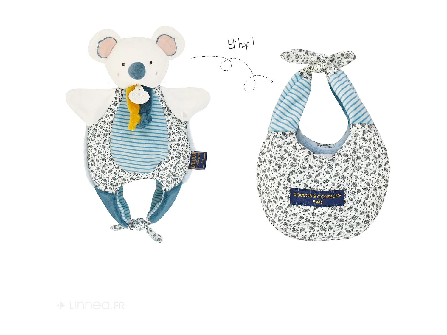 Doudou amusette 30 cm polyester collection LES PETITS FUTÉS koala bleu