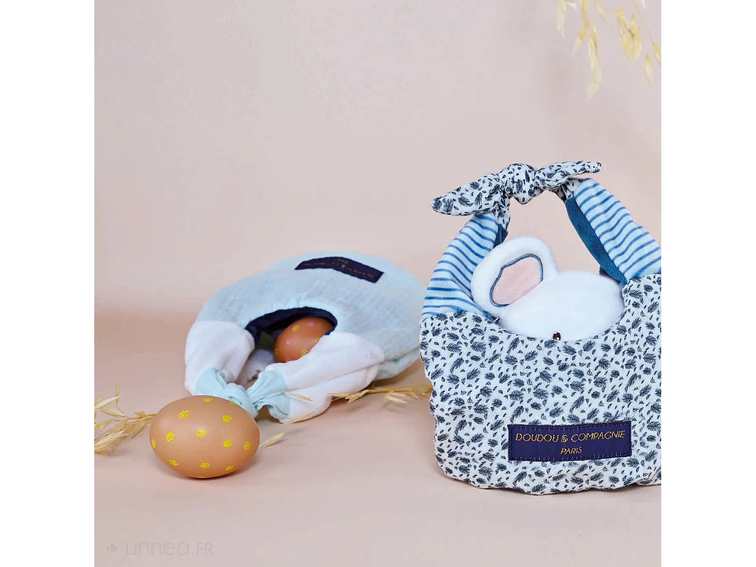 Doudou amusette 30 cm polyester collection LES PETITS FUTÉS panda vert