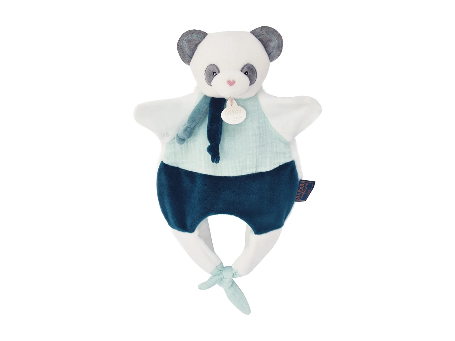 Doudou amusette 30 cm polyester collection LES PETITS FUTÉS panda vert