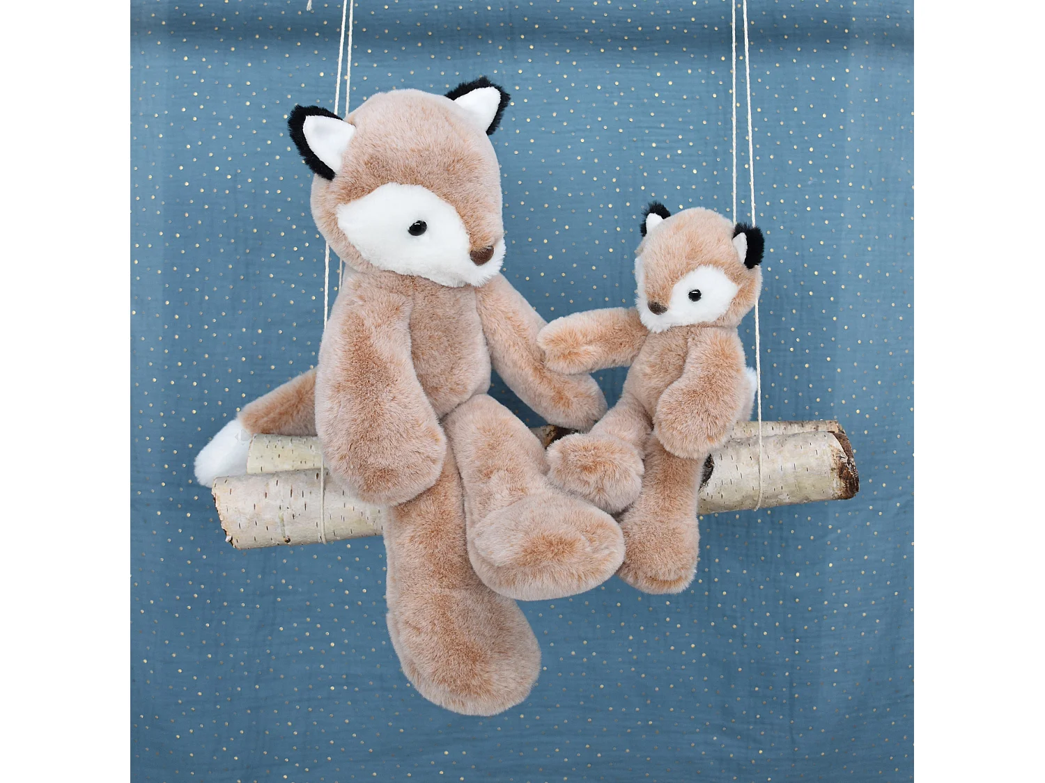 Peluche 25 cm polyester collection SWEETY MOUSSE renard marron