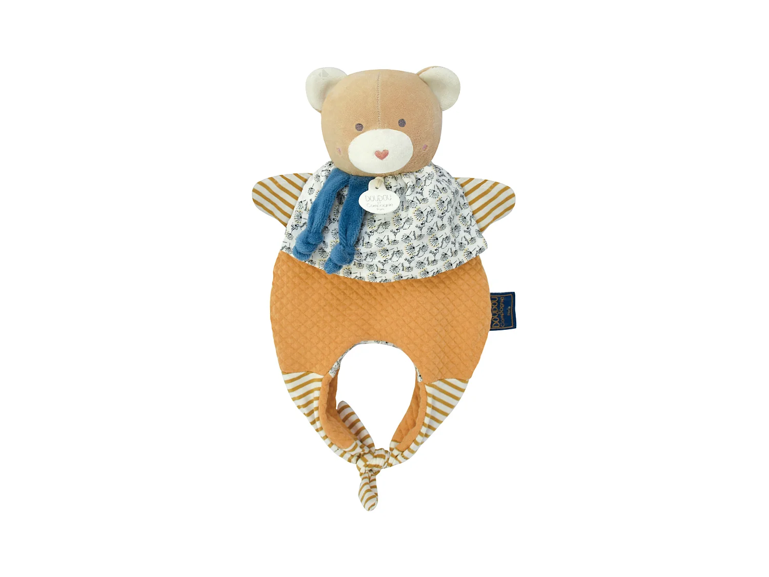 Doudou amusette 30 cm polyester collection LES PETITS FUTÉS ours jaune