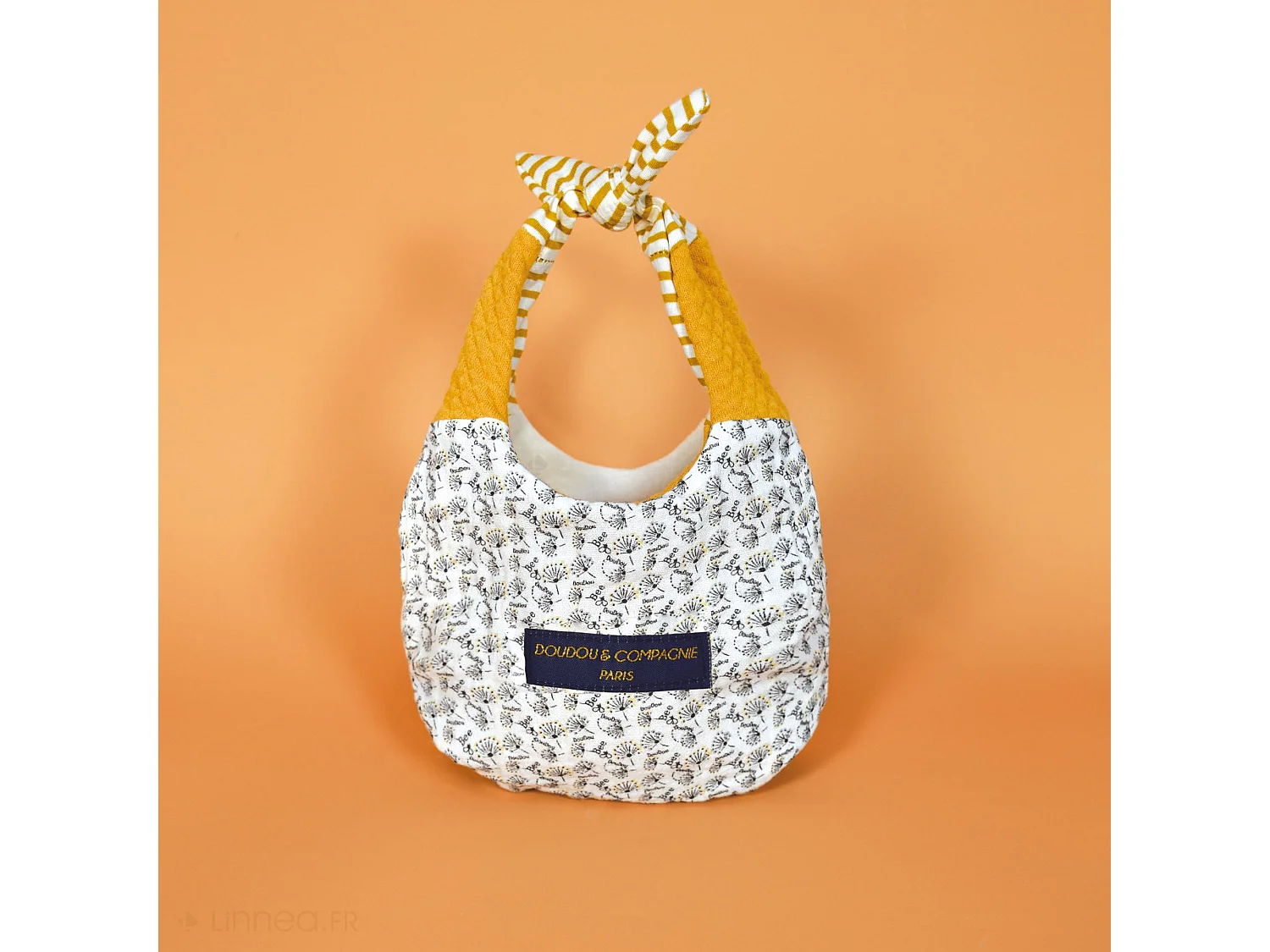 Doudou amusette 30 cm polyester collection LES PETITS FUTÉS ours jaune