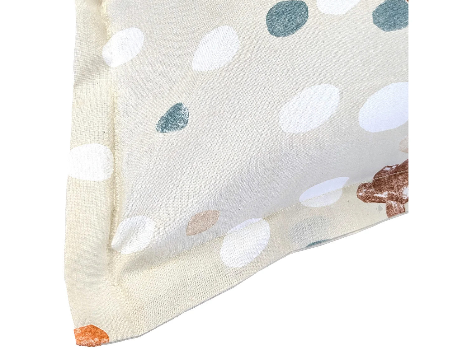 Taie d'oreiller uni 65x65 cm en coton ÉVASION pêche écru